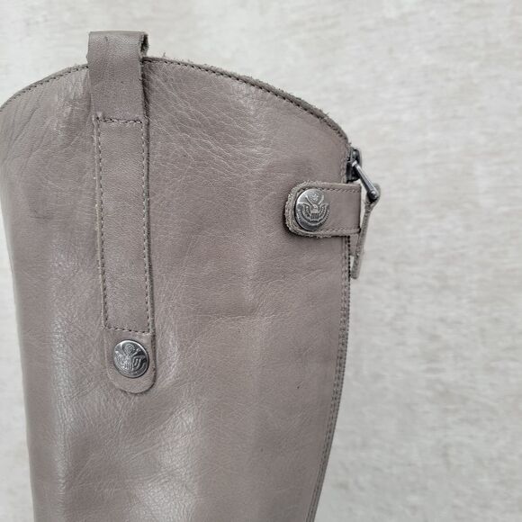 Sam Edelman Women's Penny Boot Size 7 Tall Gray Leather Knee High Riding Boots - Picture 13 of 15